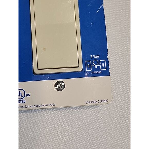 GE 3 Way Switch Light Almond 18270 Pressure Lock Wiring 15A Max 120VAC - Picture 3 of 7